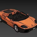 Orange Convertible Sports Car With Open Top Black Seats And White Wheels