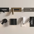 Modern minimalist wall lamp reading lamp combination reading lamp metal wall lamp adjustable angle wall lamp bedside wall lamp wall lamp wall lamp 3d model