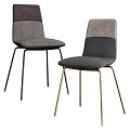 Modern Upholstered Dining Chairs With Gray Fabric And Black Gold Metal Legs
