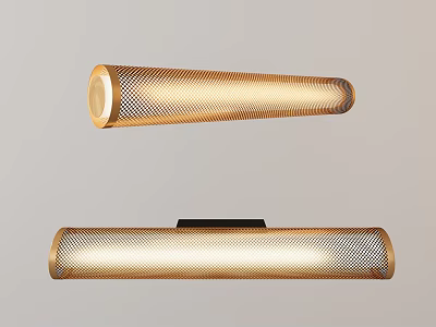 Modern Gold Metal Mesh Wall Lights With Cylindrical Sleek Contemporary Design 3d model