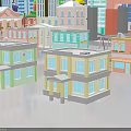 Various Building Models Display Scene With Skyscrapers Different Colors Shapes And Miniature Structures