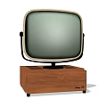 Vintage TV with Wooden Base Classic Screen and Nova 77 Design