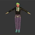 Game and Movie Character Wearing Black Suit White Shirt with Arms Outstretched Standing Pose