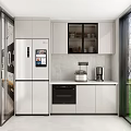Modern Open Kitchen Interior With Light Gray Cabinets Island Counter And Appliances