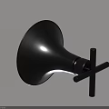 Black Modern Wall Lamp with Sleek Trumpet Shaped Design and Cross Detail Accent