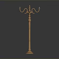 Elegant Golden Coat Rack With Multiple Hooks And White Base Design