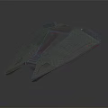 Futuristic Spacecraft Design With Aerodynamic Geometric Structure And Metallic Finish For Cosmic Exploration