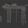 Rustic Industrial Mechanical Equipment With Circular Platform Metal Support Legs And Components