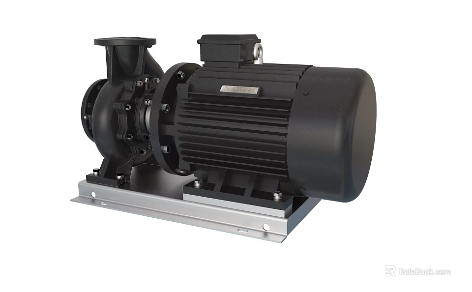 Industrial Electric Motor Driven Pump With Metal Base And Heavy Duty Construction 3d model 
