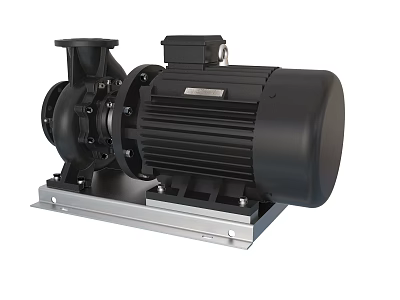 Industrial Electric Motor Driven Pump With Metal Base And Heavy Duty Construction 3d model
