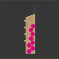Light Brown Display Shelf with Multiple Shelves Pink Dots Top Sign for Handmade Dessert Biscuits