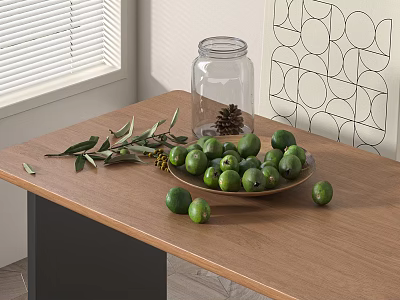Modern Ornaments Combination Fruit Decoration Lime Jewelry Fruit Plate 3d model