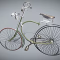 Vintage Bicycle Design With Green Frame Headlight Brown Wheels And Black Saddle