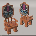 Two Fun Wooden Kids Chairs With Colorful Cartoon Backrest And Playful Design