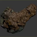 Natural Wooden Stone Sculpture With Brown Green Texture And Smooth Surface