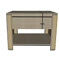 Modern Light Wood Console Table With Sleek Design And Lower Open Shelf 3d model