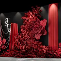 Stunning Red Flowers Photo Spot With Black Background Red Curtains And Letters