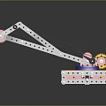 Mechanical Crane Themed Kids Furniture With Colorful Metal Structure And Blocks