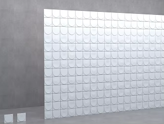 Modern wall cement brick round shape 3d model