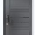 Modern Gray Security Doors with Multiple Design Styles and Secure Lock Features 3d model