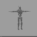 Smart Machine Robot With Metallic Structure Mechanical Joints And Standing Pose Design