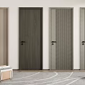 Modern Interior Hinged Doors with Various Wooden Textures and Colors in Room