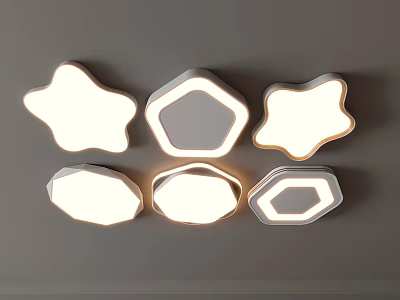 Modern Ceiling Lights with Various Unique Geometric Shapes for Interior Design 3d model