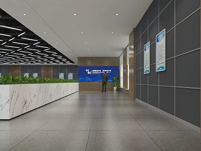 Monitoring Room Modern Interior With Large Data Display Screen Control Console Staff And Green Plants 3d model