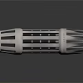 Silver Metallic Mechanical Sleeve With Holes Stripes And Geometric Design