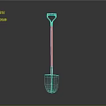 Modern spade shovel pointed spade 3d model
