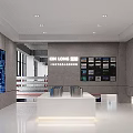 KIN LONG Exhibition Hall Interior With Large Digital Screen And Display Cabinets 3d model