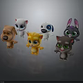Cute 3D Cartoon Animal Toys With Different Colors And Expressive Faces