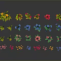 Colorful Decorative Plants With Vibrant Yellow Pink And Blue Flowers