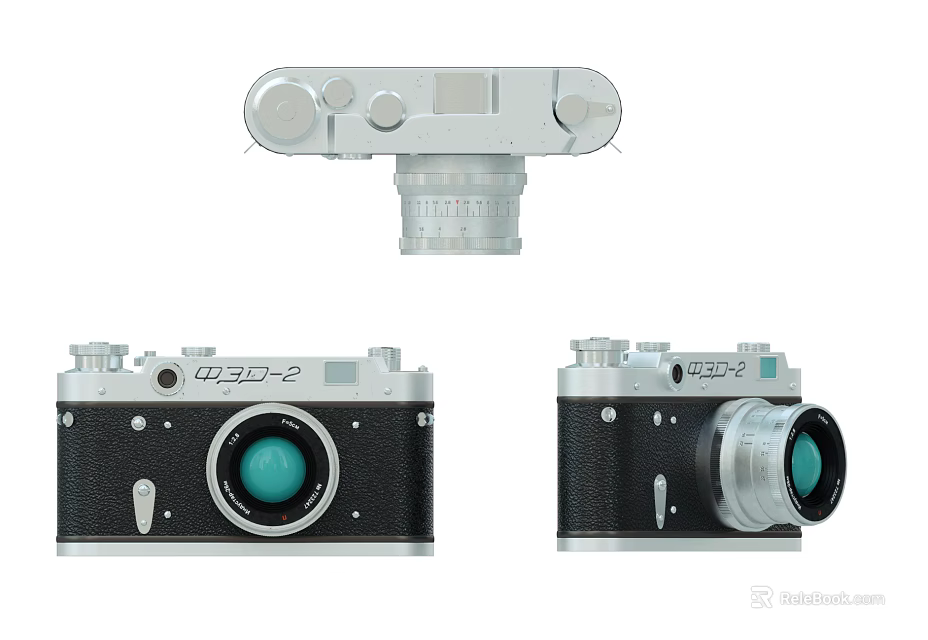 Digital Camera M35 2 Display With Multiple Angles Silver Black Body And Blue Lens 3d model