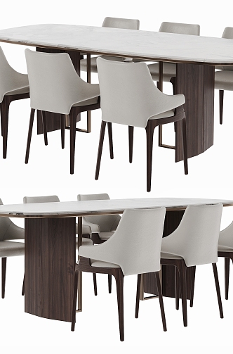 Dining table and chair combination 3d model