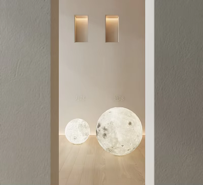 Moon Shaped Floor Lamps With Realistic Texture For Modern Home Interior Lighting 3d model