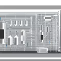 Industrial Silver Metal Pipe System With Storage Tanks Valves And White Wall Structure