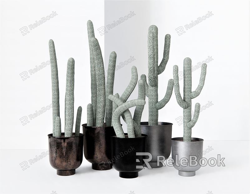 Modern potted plant flowerpot plant green plant cactus tropical plant model