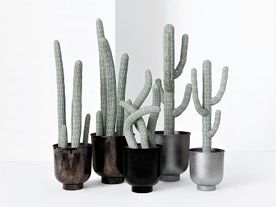 Modern potted plant flowerpot plant green plant cactus tropical plant model