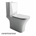 Modern White Toilet With Sleek Design And Closed Lid In Contemporary Bathroom
