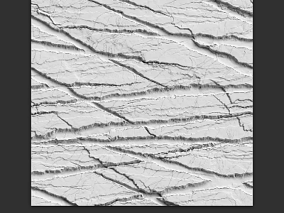 Detailed Structural Component Featuring Cracked Surface Texture And Linear Patterns 3d model