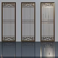 Elegant Decorative Hinged Doors With Ornate Metal Grille And Intricate Patterns 3d model