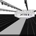 Fashion Show Runway Stage With XOTM Logo Screen And Spotlight Lights