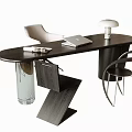Modern Desk and Chair Combination Desk Lamp Single Chair 3d model
