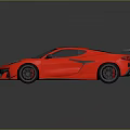 Red Sports Car With Sleek Design Black Wheels And Rear Spoiler
