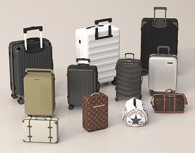 Luggage luggage trolley suitcase 3d model