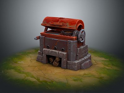 Old Stove Gas Stove Furnace Iron Furnace Boiler 3d model