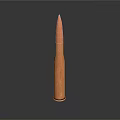 Copper Bullet With Metallic Shiny Surface Isolated On Dark Background