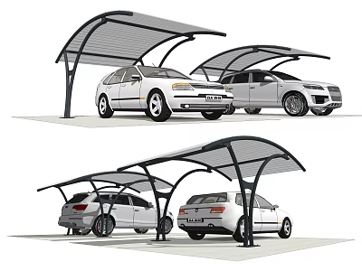 Carport Canopy Shelter for Two Cars Outdoor Protection with Durable Frame 3d model