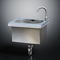 Kitchen Furniture Stainless Steel Sink With Faucet And Rolling Wheel Base Design